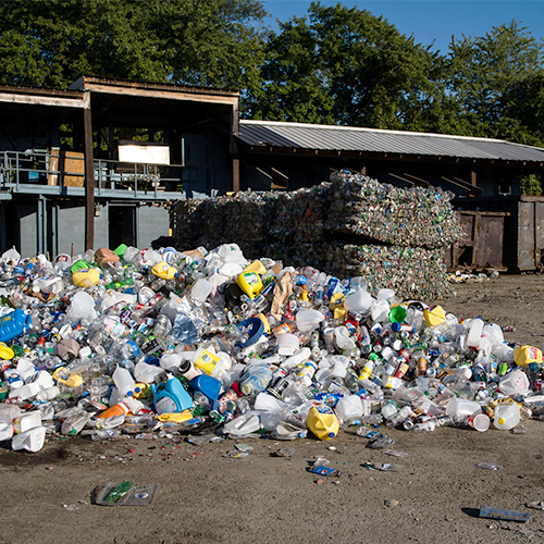 Recycled plastic and metal at Burgmeiers Recycling Center Recycled plastic and metal at Burgmeiers Recycling Center